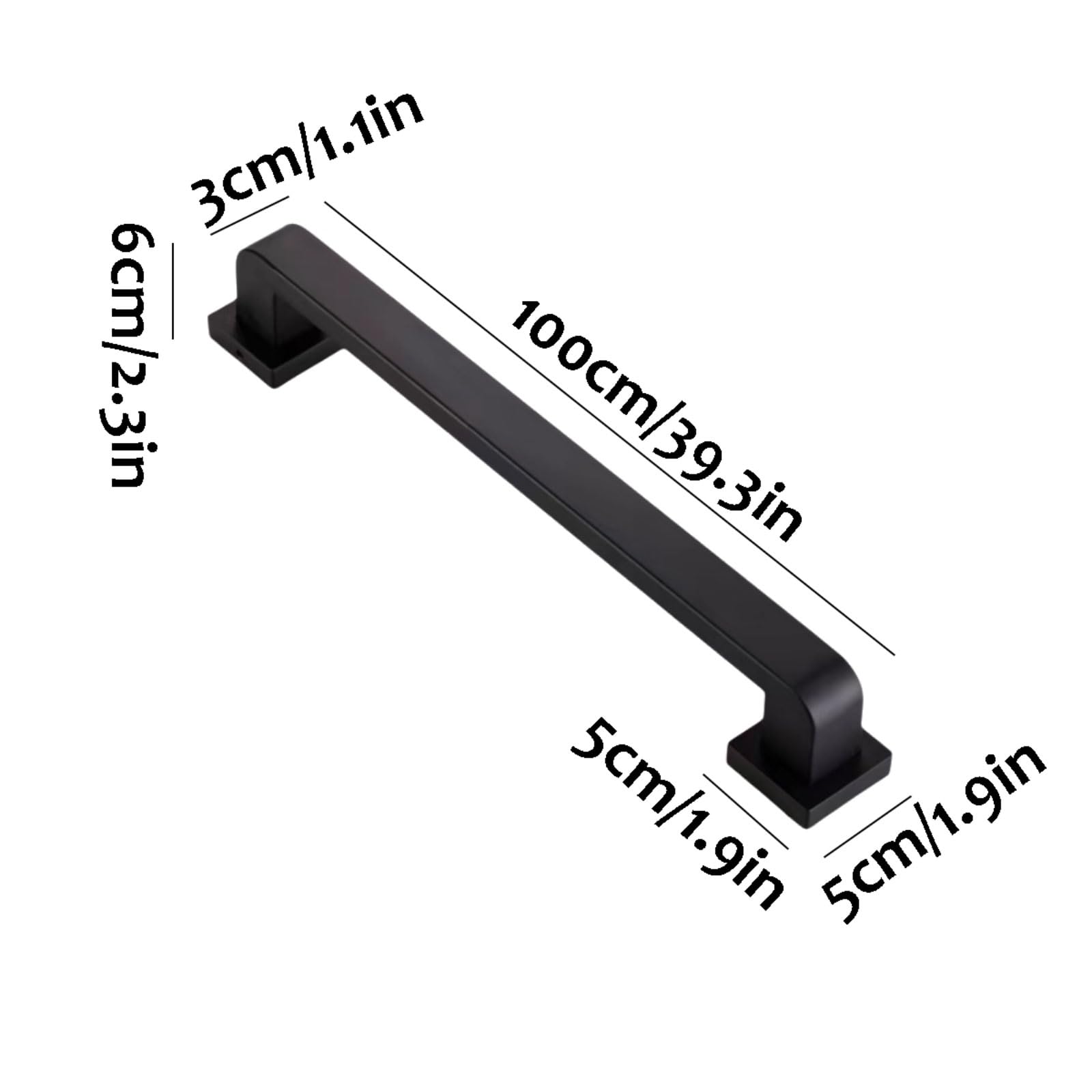Asa de baño de Acero Inoxidable con Tornillos Ocultos, Resistente Agarre de Ducha para Pared, para Personas Mayores (Dorado, 100 cm)