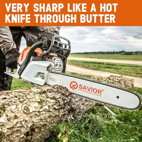 Savior 14 Inch Chainsaw Guide Bar and S52 Chain Combo, 3/8\" LP Pitch, .050\" Gauge, 52 Drive Links Fits Husqvarna 120 Echo CS-310 Ryobi RY3714 Replaces 140SDEA041 27856(2 Chains+ 1 Bar) - Thumbnail 7