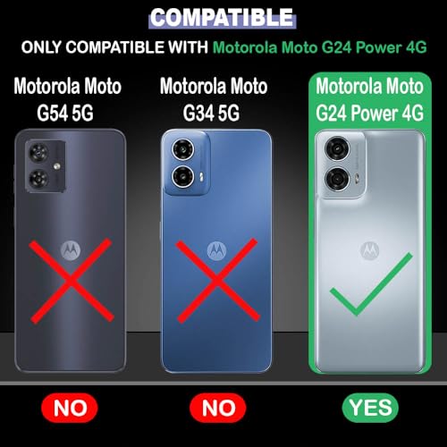 Image of AIBEX Compatible for Motorola G24 Power Flip Cover Leather Finish with Magnatic Closure | Inside TPU with Card Pockets | Wallet Stand | Complete Protection Flip Case -Green