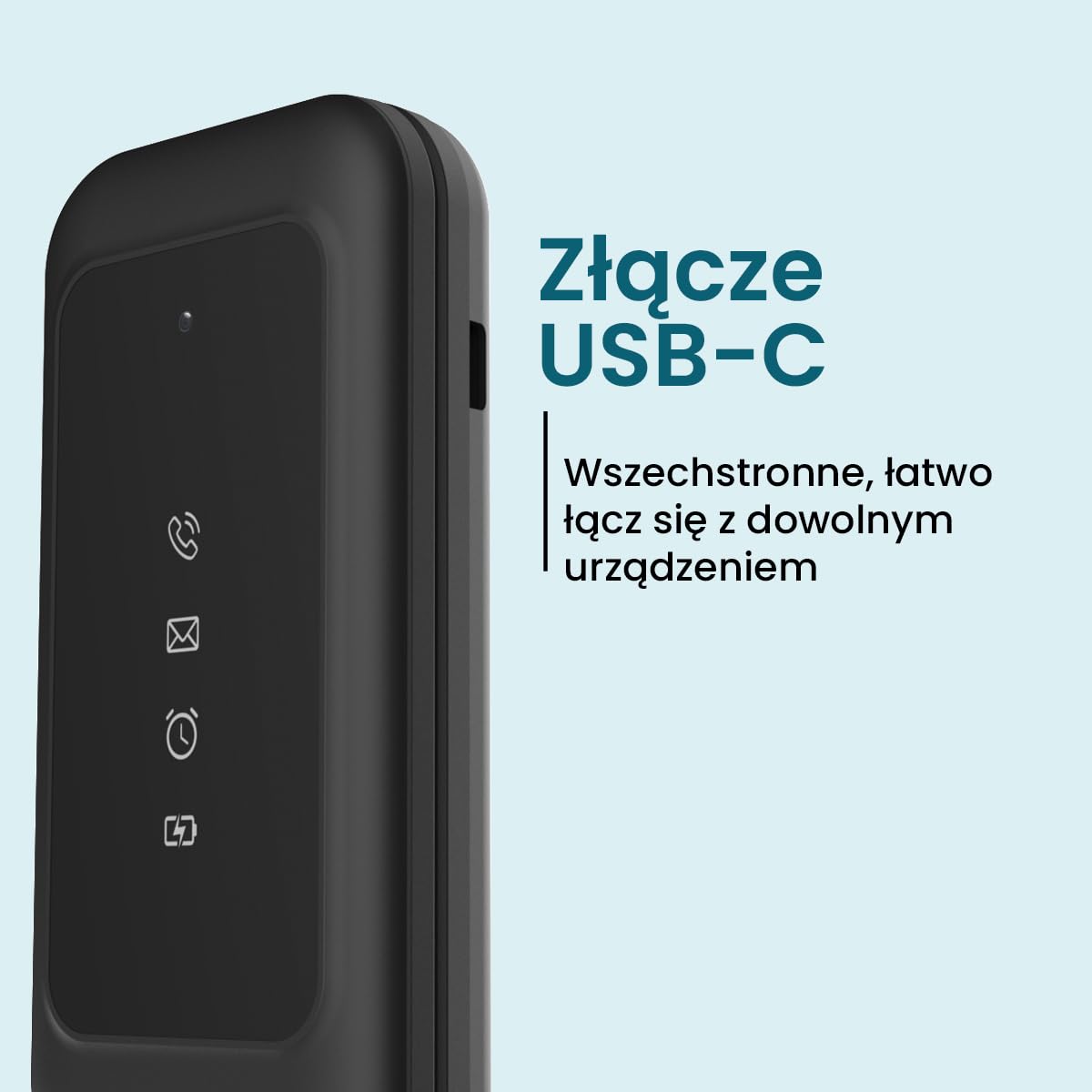 ADOC SC04 telefon komórkowy, format Clamshell, duże klawisze i ikony, łatwy w użyciu, Android 12, Bluetooth, dotykowy, czarny