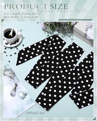Image of Glitopper Women Chiffon Sash Belt Dress Sash Waist Bridal Wedding Belt 50s Accessories 3'' Wide