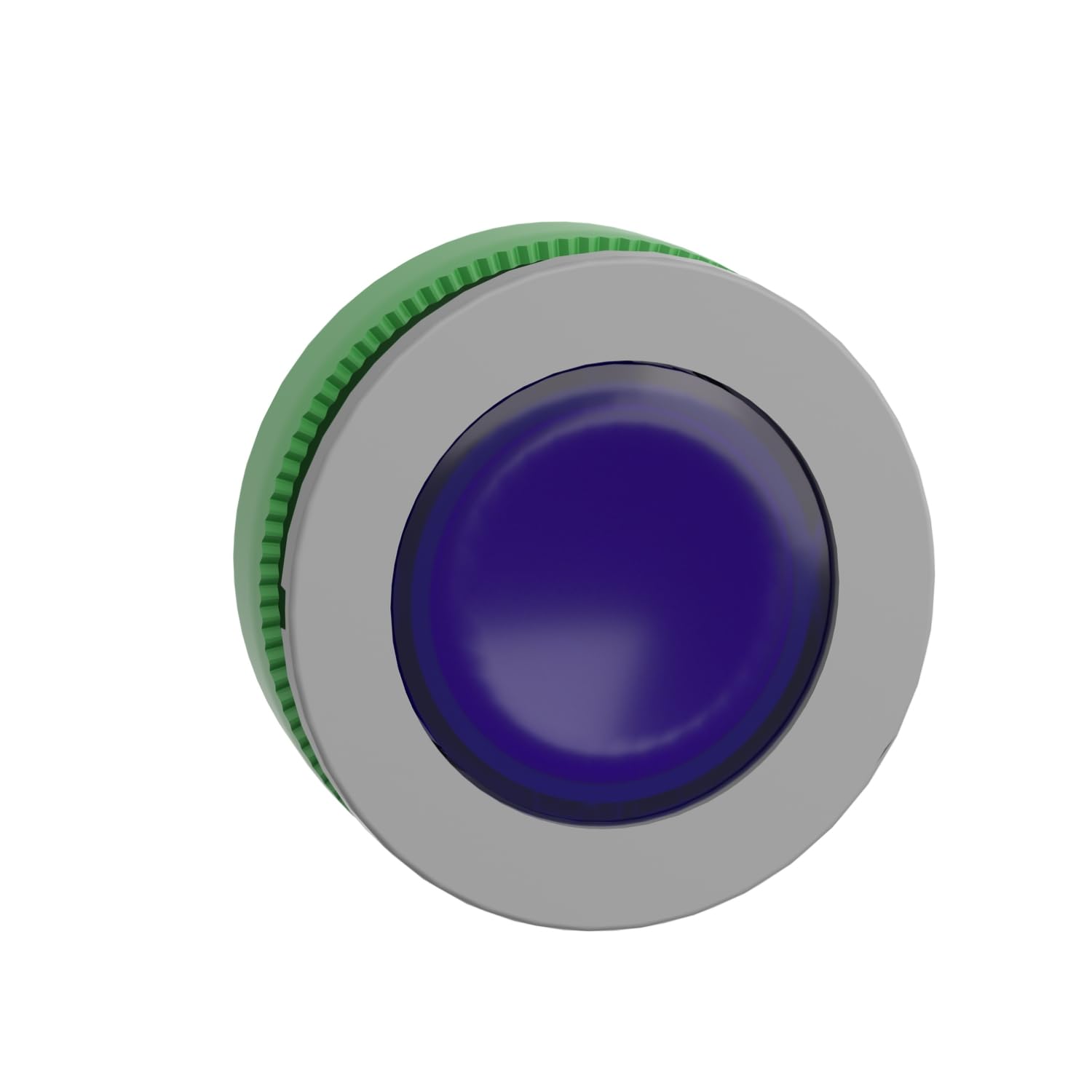 Cabeza pulsador luminoso azul LED flush color gris para paneles