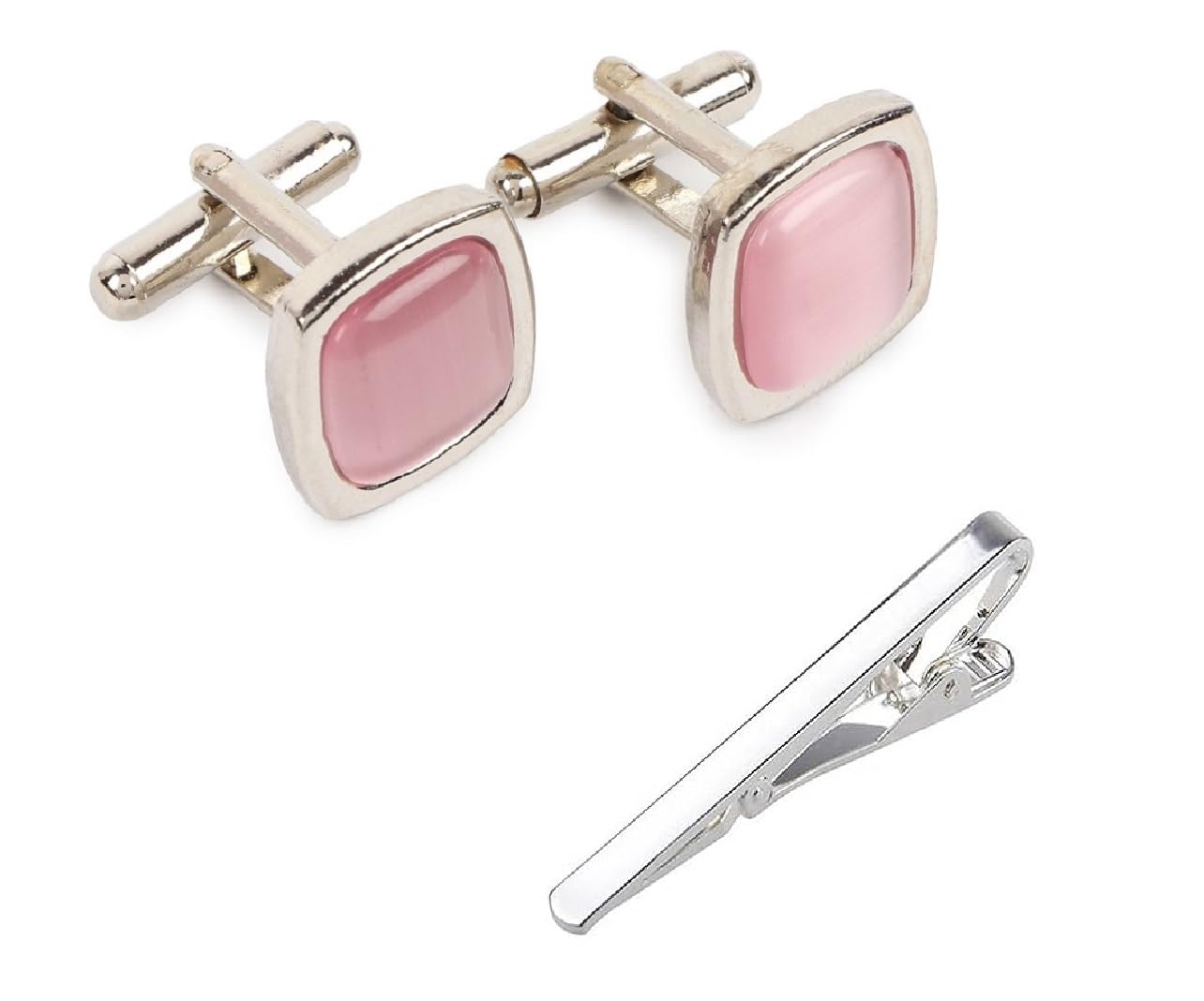 fashmade “where fashion is made” Stainless Steel Pink Cufflink With Silver Tie Pin for Men – Durable, Perfect for Shirts – Includes Elegant Velvet Pouch-picture-23