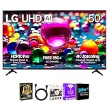 LG 50 Inch Class UA77 Series LED AI 4K Smart webOS TV 2025 HDR WiFi Bluetooth Streaming Bundle with HDMI Cable and 12 Month CPS Protection Plan (50 inch)