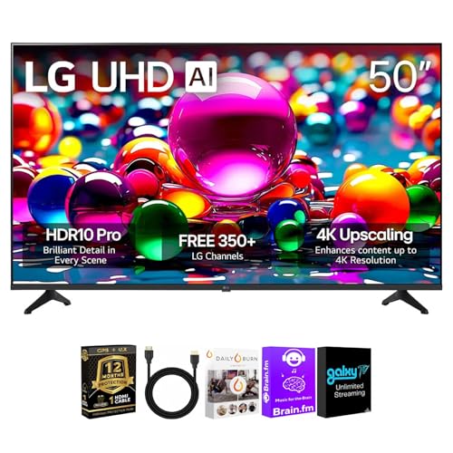 Image of LG 50 Inch Class UA77 Series LED AI 4K Smart webOS TV 2025 HDR WiFi Bluetooth Streaming Bundle with HDMI Cable and 12 Month CPS Protection Plan (50 inch)