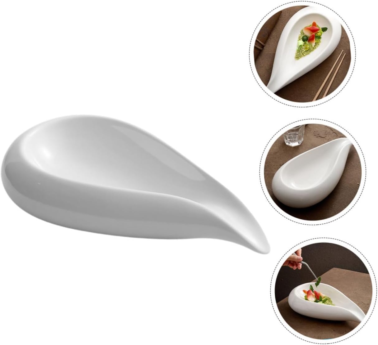 Ceramic Appetizer Plate Unique Water Drop Design Serving Dish for Salad Dessert and More for Restaurants and Daily Use Easy to Clean Ceramic