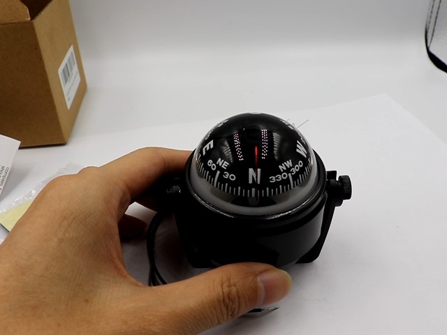 DETUCK Metal Boat Compass with Night Lighting, Dashboard Mount
