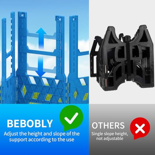 Image of BEBOBLY RV Sewer Hose Support 15FT with Secure Rubber Band & Carry Strap, RV Sewer Hose Holder Adjust Height for Travel Trailers, RV, Campers | Avoiding Obstacles & Deep Cradles, Quick Setup /Collapse