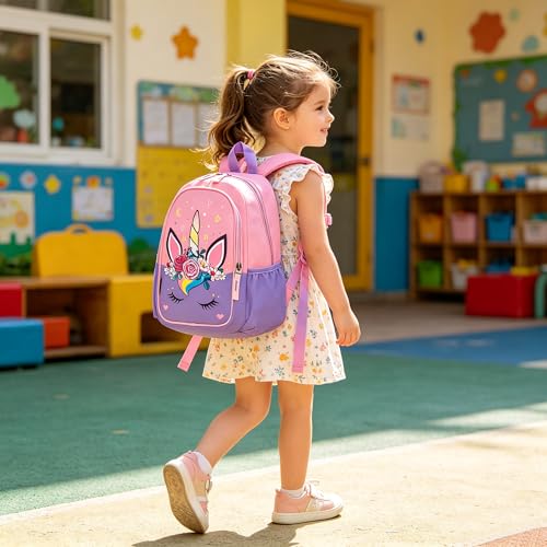 Sac à dos maternelle licorne pour fille et garçon de 30 cm