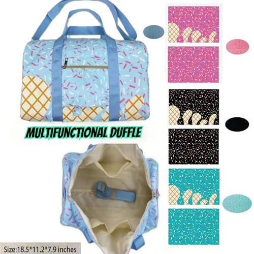 RICHTRUE Camo Gym Bag Large Tote Bags Women Floral Travel Duffle Bag Y2k Preppy Kawaii Cute Ice Cream Purse Accessories4