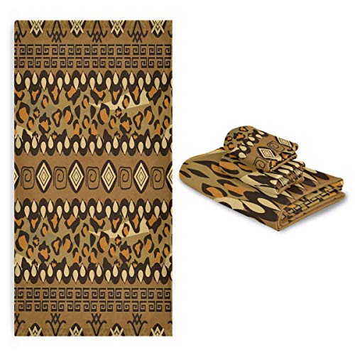Blueangle African Cheetah Skin Pattern Towel Set Of 3, Cotton Eco-Friendly And Highly Absorbent Towel For Home, Bathroom, Kitchen #TOP1