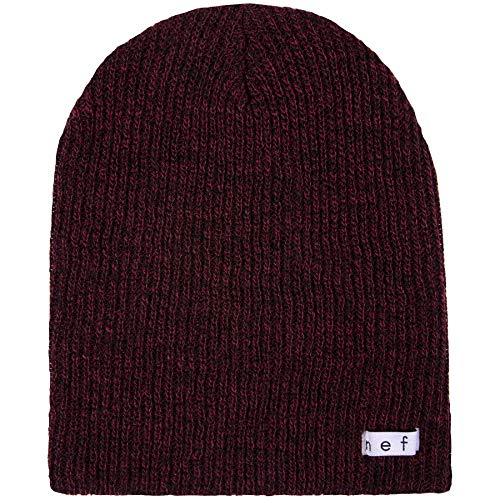 NEFF Men's Daily Heather Beanie, Maroon/Black, One Size