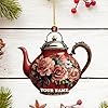 Personalized Cookware Silver Kettlea Ornament, Kitchen Aid Teapot Kettle Kitchen Stove Glass Xmas Decor, Cooking Tea Kettle Ornament (Acrylic, Style 10) #4