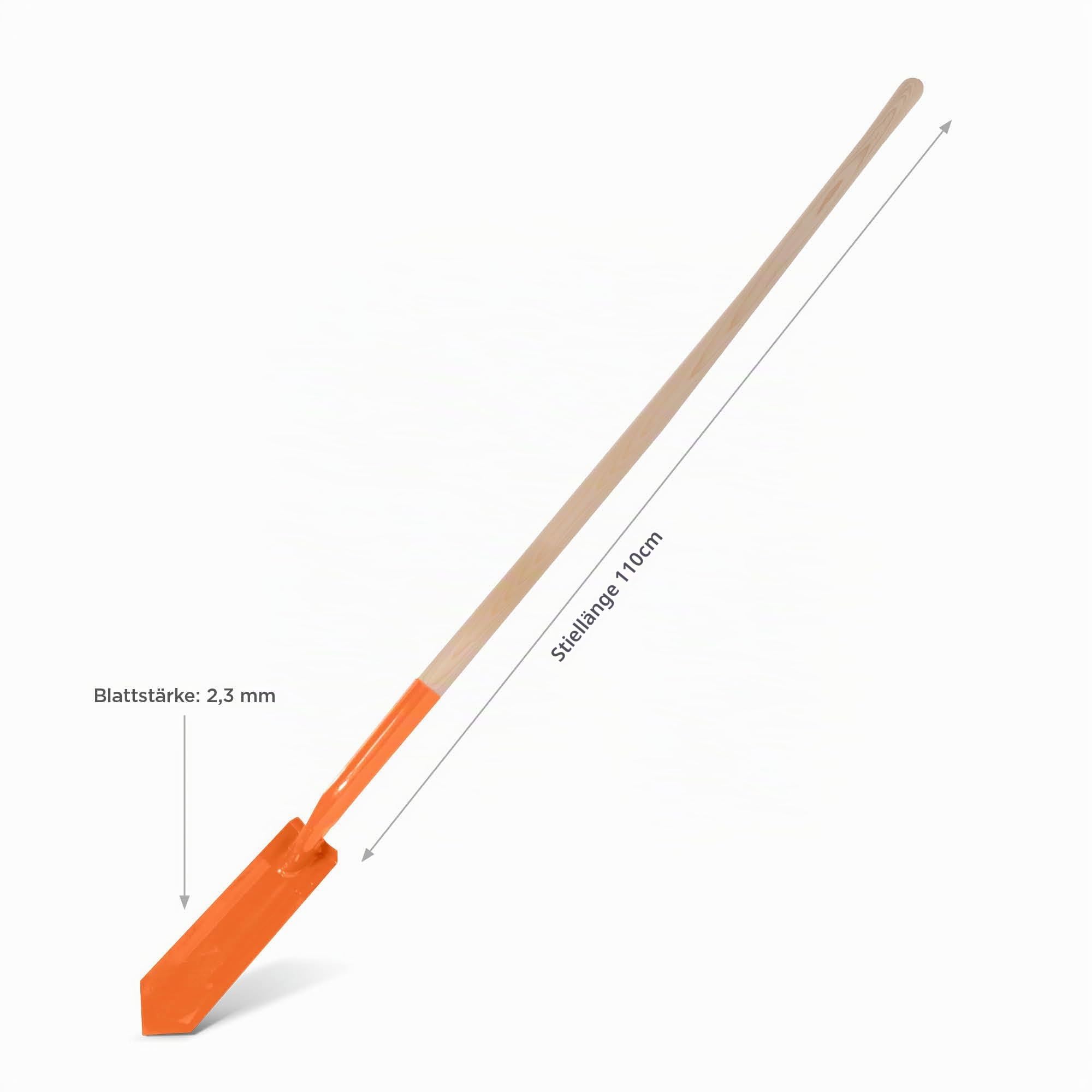 blizz-z Amerikanischer Rinnenspaten mit robustem Eschenstiel, Stärke: 2,3mm