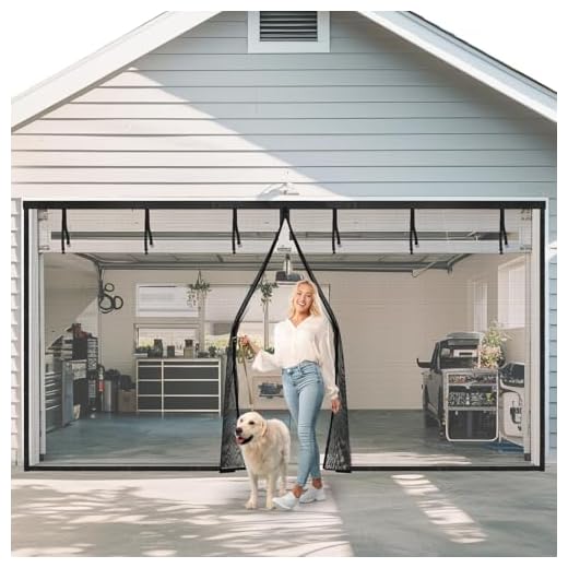 Garage Door Screen - 2 Car 16x7Ft Magnetic Closure Heavy Duty Weighted Bottom Screen Self Sealing Fiberglass Mesh Retractable Net - Easy Assembly & Pass-Through(Black)