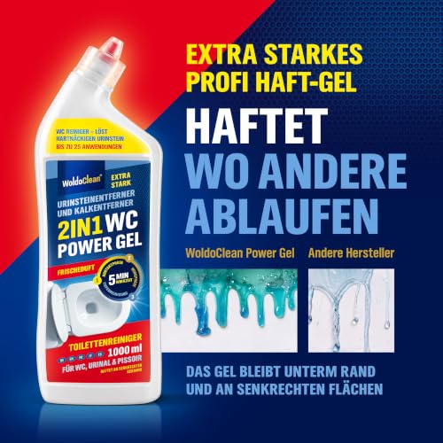 WoldoClean 2in1 Urinsteinentferner extra stark Gel 1L - Urin Kalk Toilette – Ansicht 3