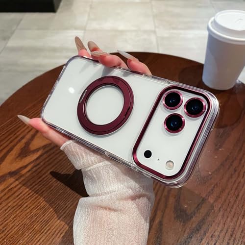 Coque magnétique iPhone 17 Pro Max transparente bordeaux