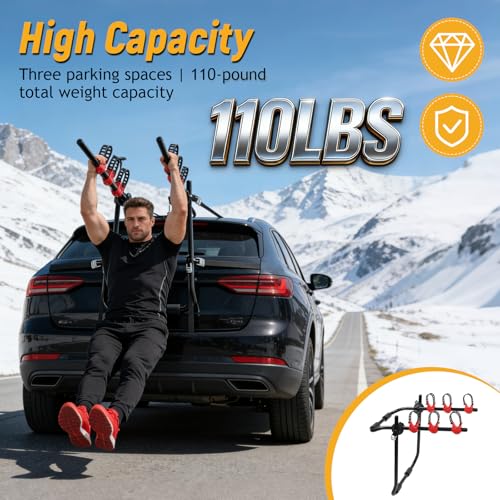 Compact Folding 3-Bike Trunk Rack