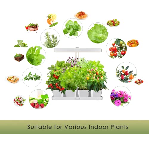 Growled Indoor Garden Grow Light Kit, 3.5 Inch Plastic Planters With Drainage, 4 Square Gardening Pots Plant Pot For Indoor Plants, Flowers, Herbs, Succulents, Foliage Plants #TOP1