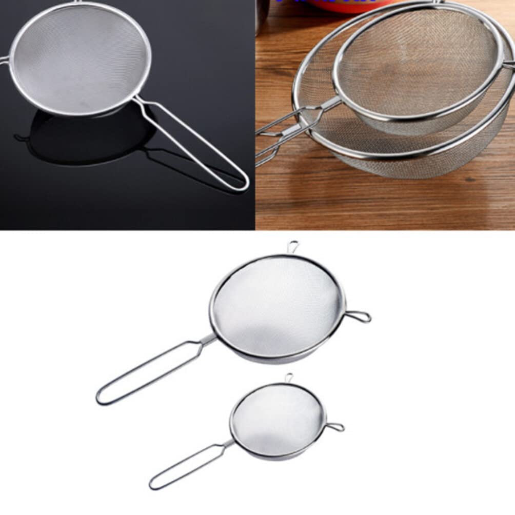 Passoire à mailles fines en acier inoxydable – Tamis de cuisine de 20,3 cm pour nouilles, riz et pâtisserie – Tamis en fil d'argent pour quinoa, farine et jus – Taille du panier 45 x 25 x 5 cm
