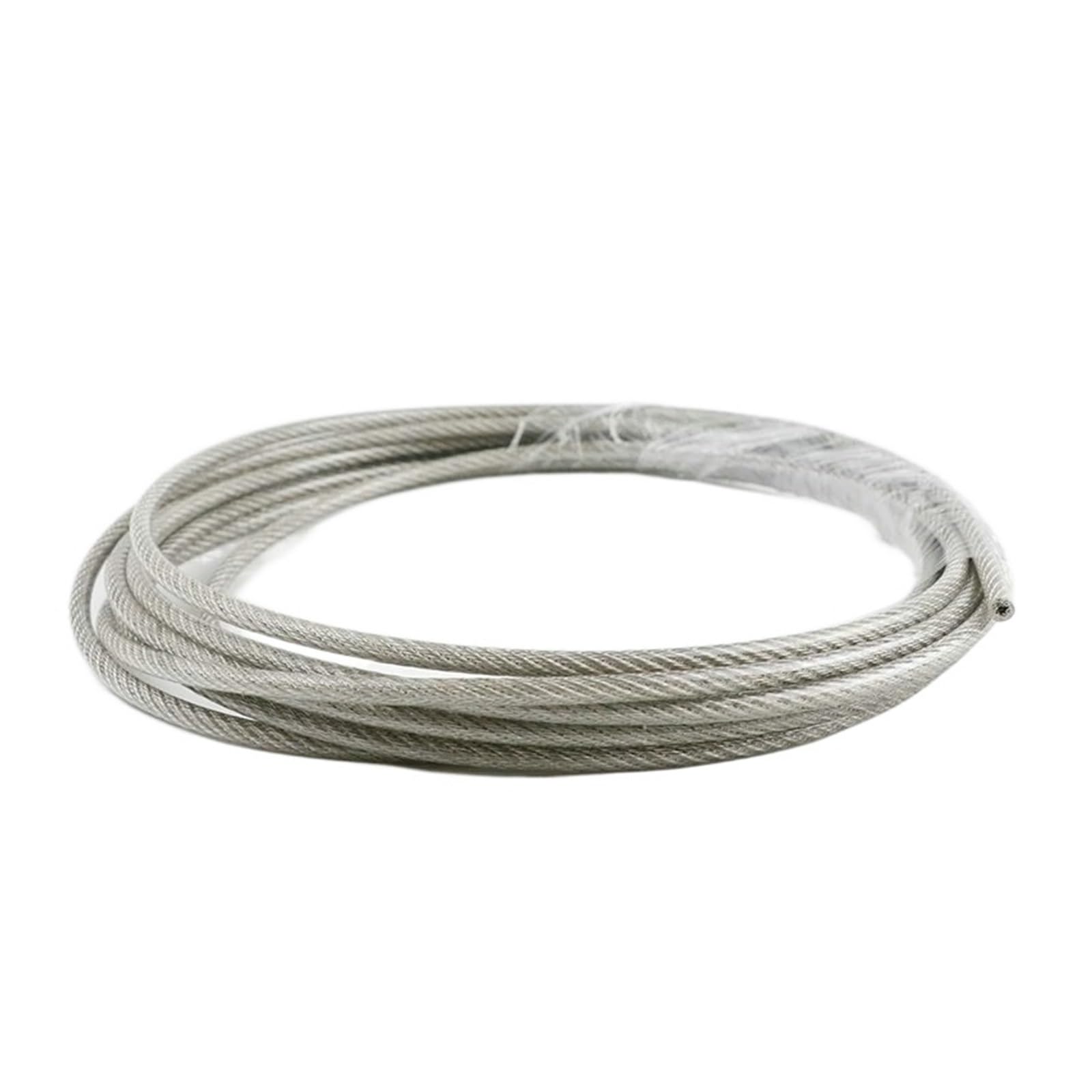 10 Metres Transparent PVC Coated Flexible Stainless Steel Wire Rope Soft Cable Clothesline Diameter 0.8/1/1.5/2/2.5/3/4/5/6/8/10mm(1.5mm)