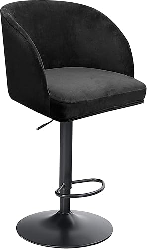 XGANGM Fundas para silla de bar de terciopelo elástico con respaldo redondo de 15 pulgadas de alto, brazos curvados y acento giratorio para cocina,