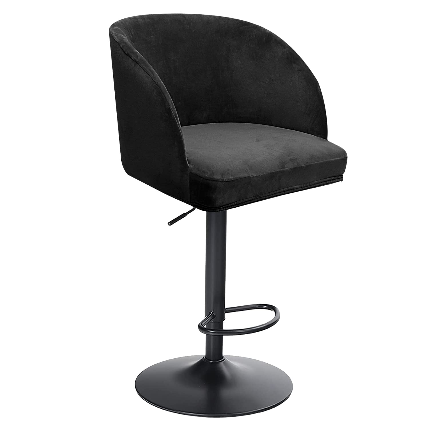 Housse de chaise scandinave 4 pièces velours noir pour bar et cuisine