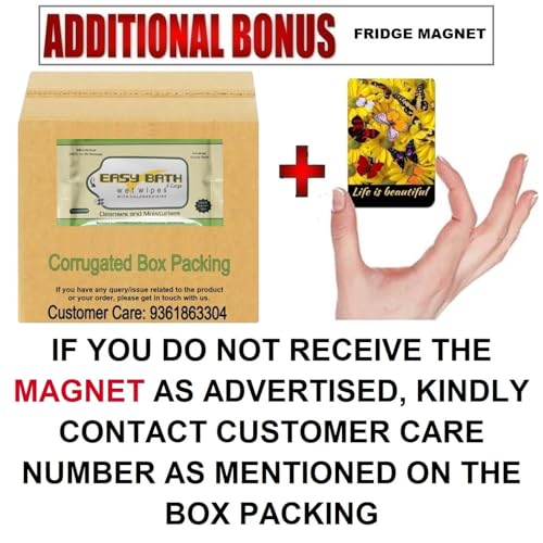 Image of Adult Wet Wipes - Easy Bath (32x32cm), Combo Pack of 24 Packs (240 wipes)