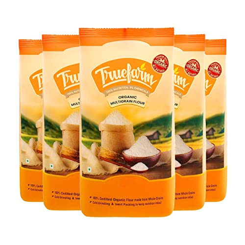Truefarm – Organic Multigrain Flour (5Kg)|Enriched With 6 Organic Whole Grains: Ragi Flour, Jowar Flour, Bajra Atta, Millet Flour, Wheat Flour|Rich In Protein & Fiber|Certified Organic Multigrain Atta Truefarm – Organic Multigrain Flour (5Kg)|Enriched With 6 Organic Whole Grains: Ragi Flour, Jowar Flour, Bajra Atta, Millet Flour, Wheat Flour|Rich In Protein & Fiber|Certified Organic Multigrain Atta