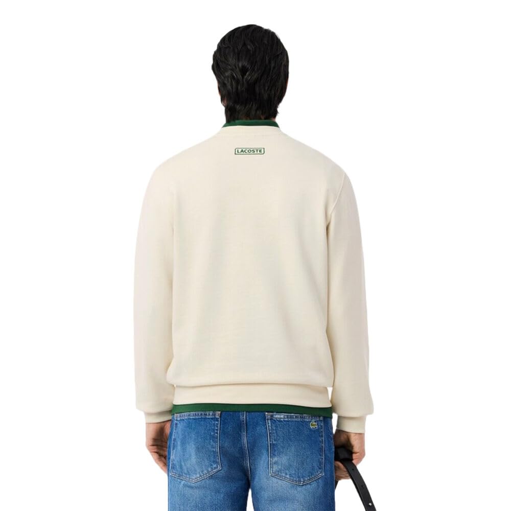 Lacoste Sudadera Beige Felpa con Estampado de Tenis Laponie