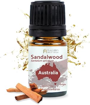 Sandalwood Essential Oil - Direct from Australian Oils of Nature - Steam Distilled - Aceite Esencial de Sandalo for Aromatherapy, Massage, Diffuser, DIY Candle and Soap Making - 5ml