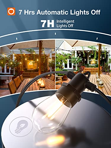 Addlon 54(48+6) Ft Solar String Lights Outdoor Waterproof With Usb Port & Remote Control Solar Patio Lights Long Last For 20+Hrs Dimmable Solar Power Led Bulbs For Porch Garden Market Bistro #TOP2