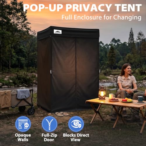 Carpa de privacidad EAGLE PEAK 4x4 ft negra miniatura 4