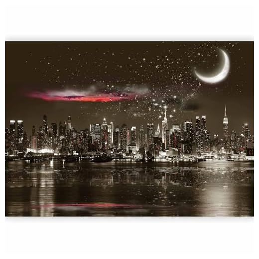 Fotomural 350x256 cm - Papel tejido-no tejido. Fotomurales - Papel pintado Noche City Villa New York d-A-0044-a-a