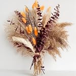 Naunauya – Trockenblumen Bouquet Herbstdeko mit Pampasgras, Hasenschwän