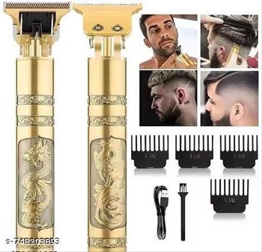 Image of Trimmer Men Professional Cordless Instantly Rechargeable for Beard, Hairs, Moustache & Face, Electric T Blade Zero Gapped Shaving Machine Men's Grooming