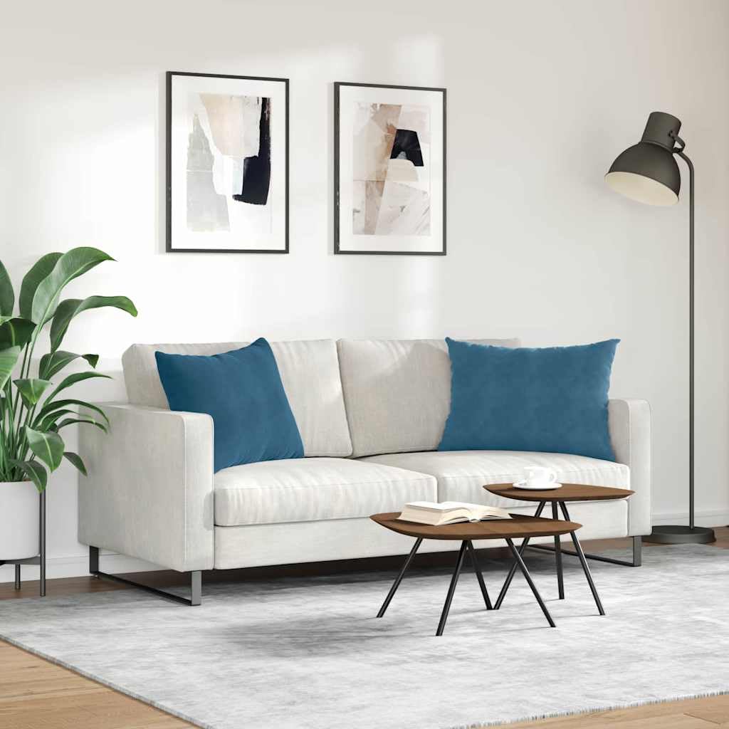 Juego de 2 cojines de pana para sofá de 70 x 50 cm, color azul con cremallera, cojines de terciopelo para sofá y cama, interiores, diseño moderno para salón, dormitorio, oficina