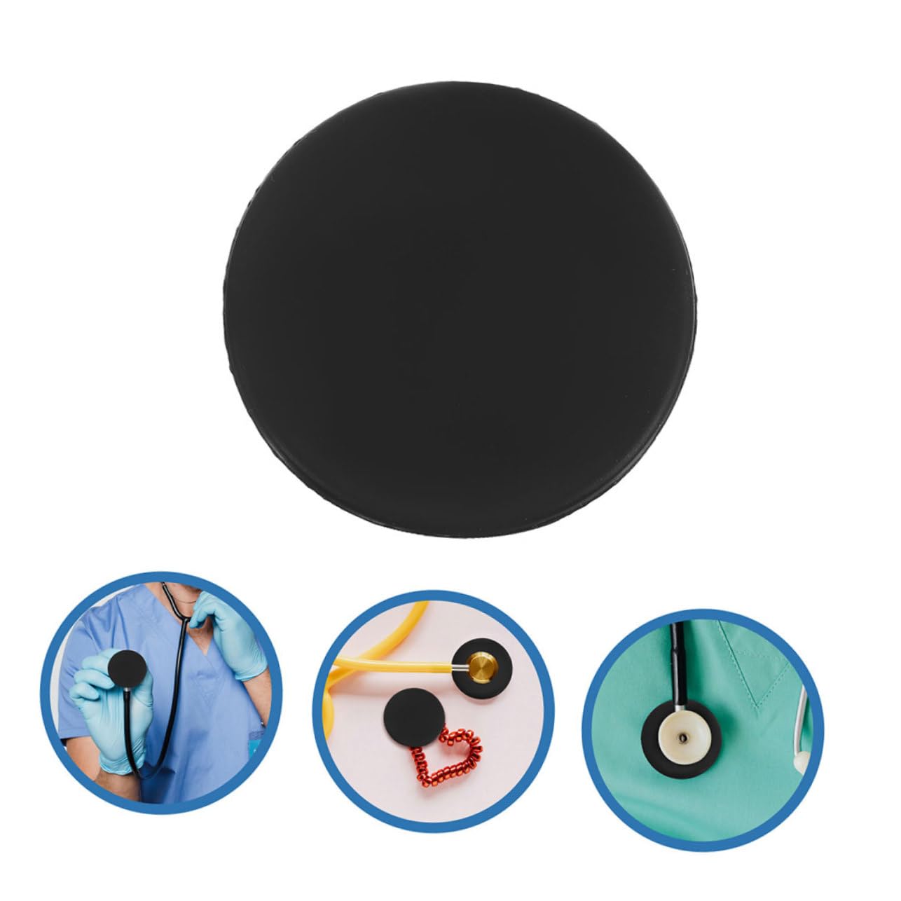Black Silicone Stethoscope Sleeve Reusable Diaphragm Cover Protector for Medical Professionals Lightweight Portable Replacement Parts
