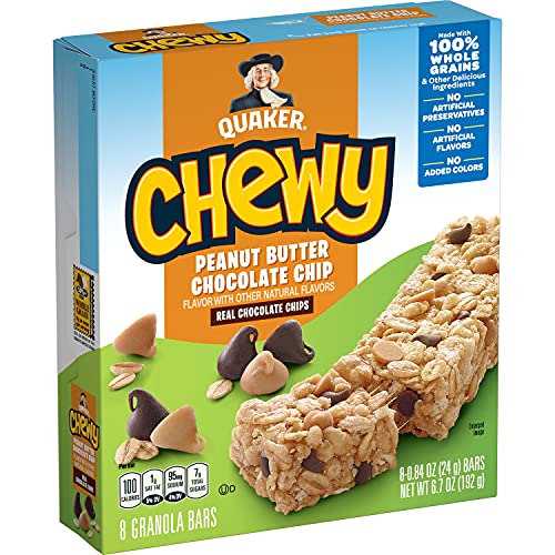 Quaker Chewy Granola Bar Peanut Butter Chocolate Chip Granola Bars, 0.84 Oz, 8 Ct