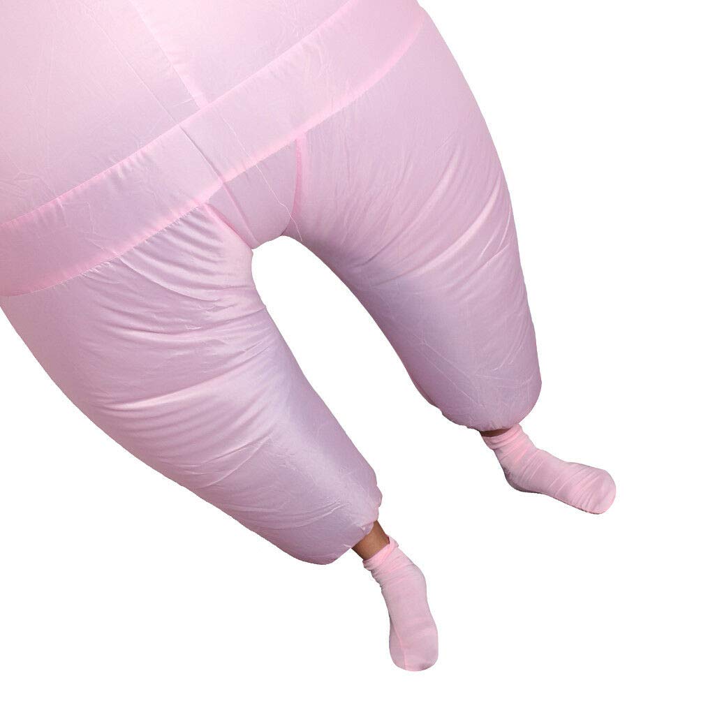 IVELECTFunny Adult Chub Costume Inflatable Blowup Costume Jumpsuit Pink