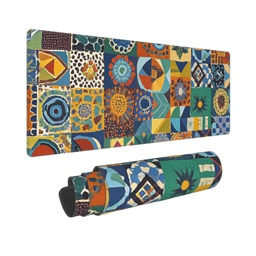 Tapis de souris de jeu XXL antidérapant et bords cousus 80cm