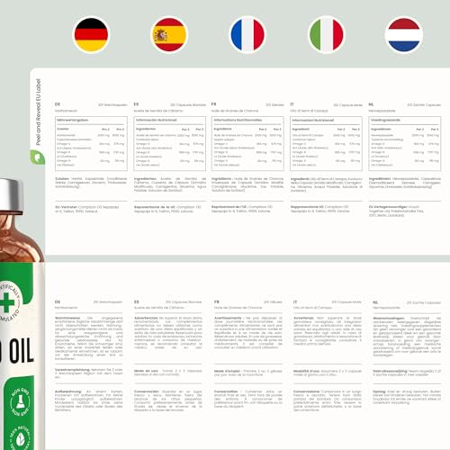 Huile de Chanvre en Gélules | 210 gélules - 2-3 Mois | 100% Pur Grains de Chanvre Pressé à Froid | Riche en Oméga 3, 6 et 9 | VitaBright Hemp Seed Oil – Image 8
