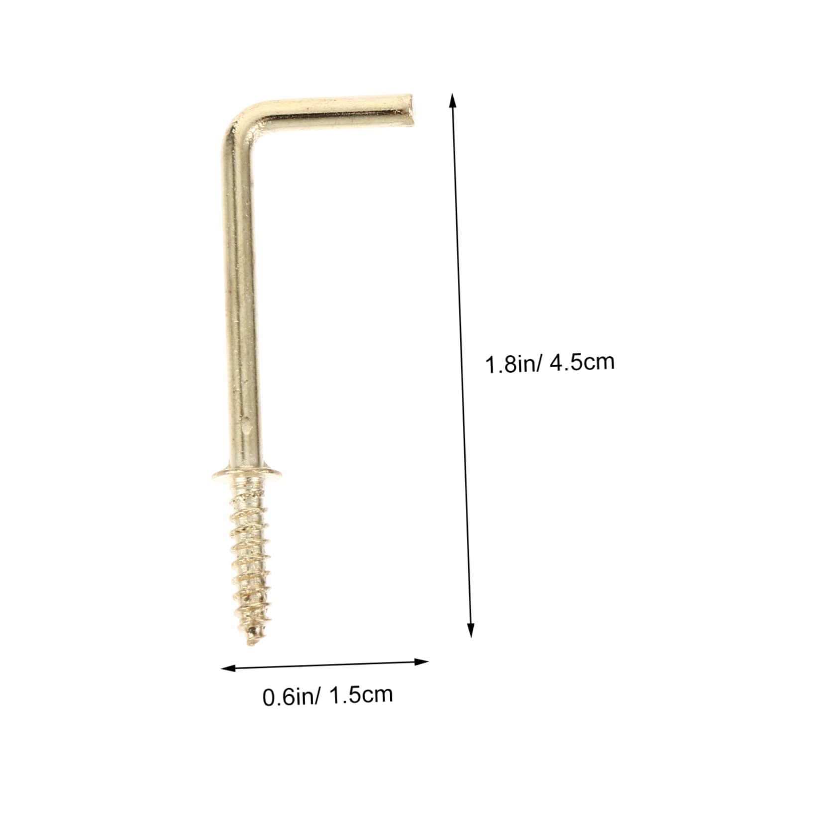 Happyyami 100pcs Right Angle Screw Hooks in Carbon Steel Ceiling Hooks Heavy Duty Self-Tapping Screws for Wall Hanging