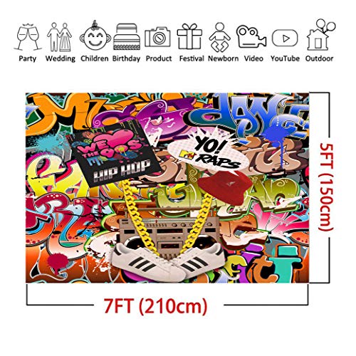 Fondo Fotográfico Qian 7x5ft Graffiti miniatura 4