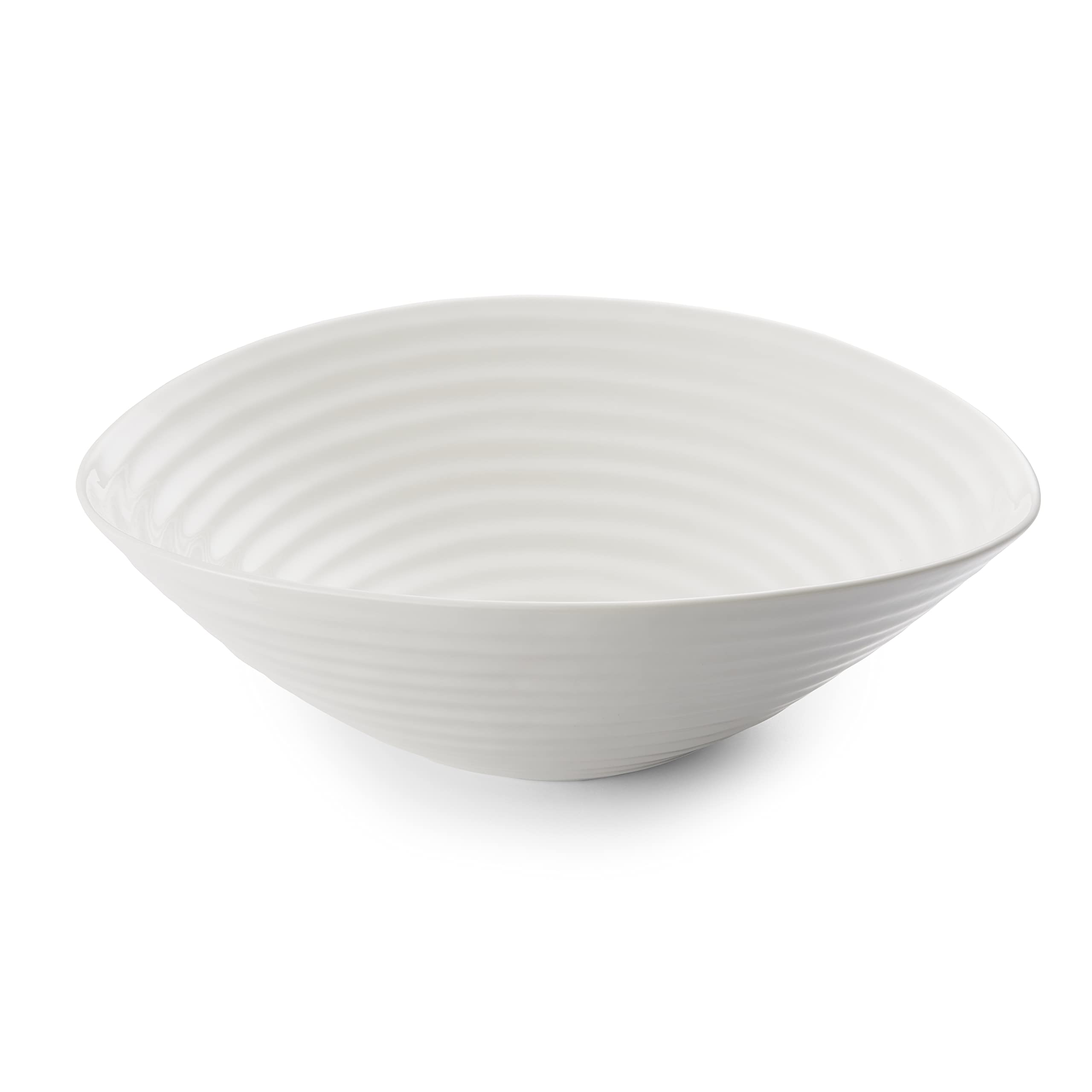 Portmeirion Sophie Conran White Large Salad Bowl | 13 Inch Serving Bowl for Salad, Pasta, and Fruit | Made from Fine Porcelain | Dishwasher and Microwave Safe