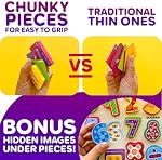 QUOKKA Wooden Puzzles for Toddlers 2-4 - Chunky Toddler Puzzles Ages 3-5 - Learning Travel Game with Numbers Alphabet Shapes - Wood Educational Gift for Boys and Girls