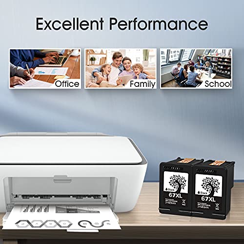 H&Bo Topmae Remanufactured Ink Cartridges Replacement For Hp 67 67Xl 3Ym57An For Hp Deskjet 2755 1255 2732 2752 Envy Pro 6055 6400 6455 6458 Deskjet Plus 4100 4155 4158 Printer (2 Black) #TOP4