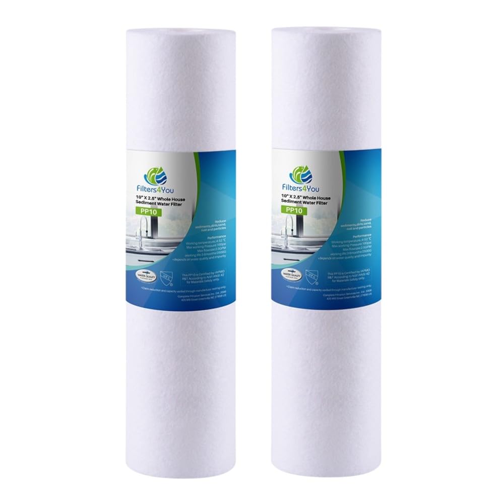 CFS 2 Pack Sediment Water Filter Cartridges Compatible with GE FXUSC GXWH01C GXWH08C Models Removes Bad Taste and