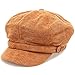 MIRMARU Women's Classic Visor Baker boy Cap Newsboy Cabbie Winter Cozy Hat with Comfort Elastic Back (Chenille Mustard)