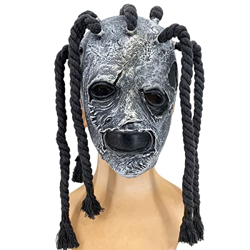 MOHDHAF - Máscara de Halloween con temática de terror, cosplay, banda slipknot cosplay, máscara de Pascua, mascarilla, fiesta, cosplay, máscara de terror, accesorio para Halloween, carnaval costumbre,